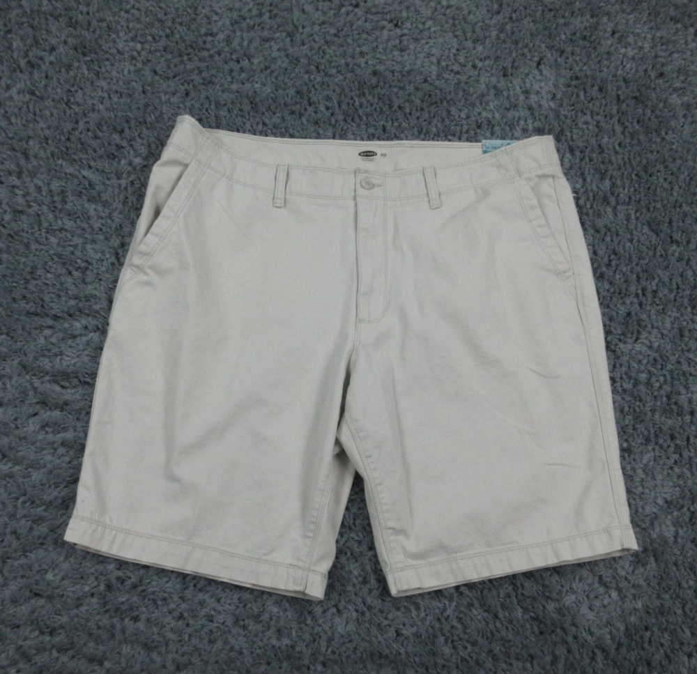 Old Navy Shorts Mens 40 Beige Flat Front Chino Classic Cotton Summer 40x9.5* NWT